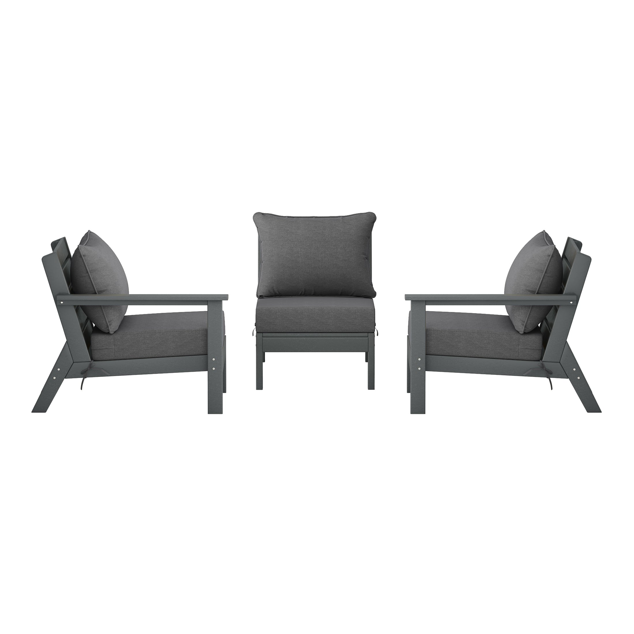 Avalon Outdoor Patio HDPE Sectional Sofa with Patio Cushions