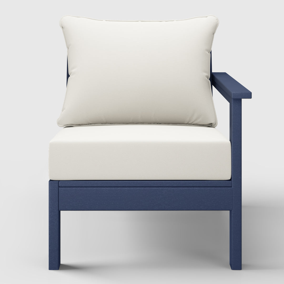 Avalon Outdoor Patio HDPE Right Arm Sectional Corner Club Chair with Patio Cushions
