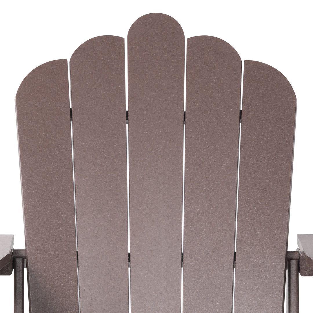 Highland Outdoor Patio HDPE Adirondack Chair With Cup Holder