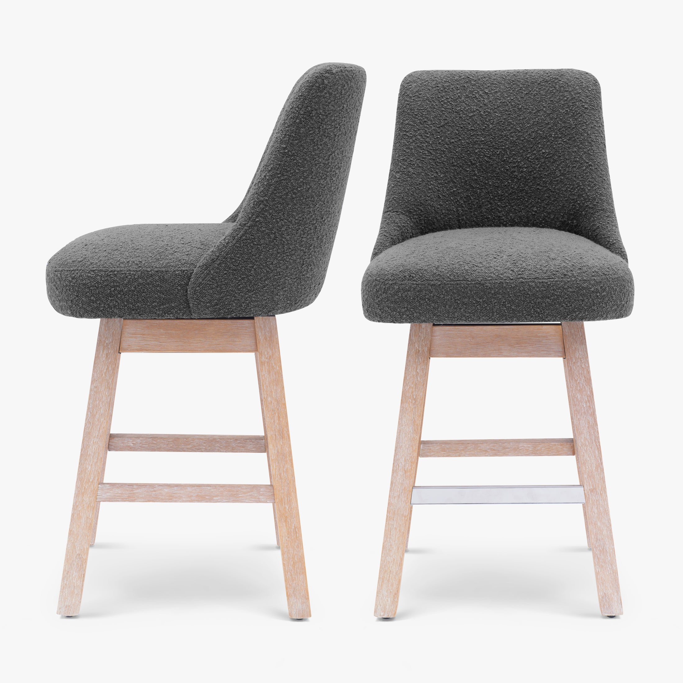 Genevieve 26" Upholstered Swivel Counter Height Bar Stools (Set of 2)