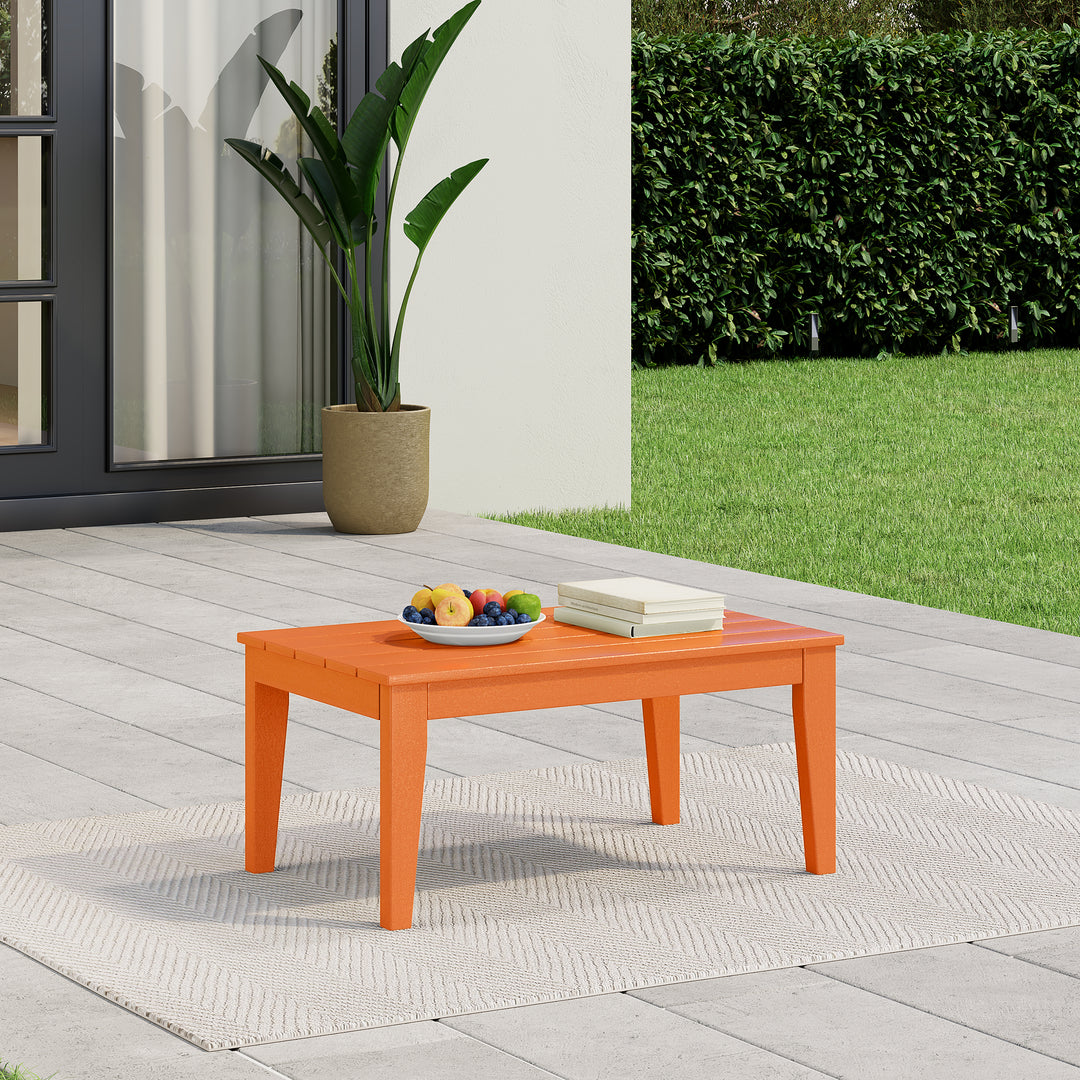 Malibu Low Outdoor HDPE Patio Rectangle Coffee Table