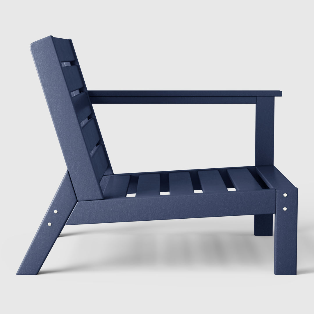 Avalon Outdoor Modern HDPE Patio Club Chair with Deep Seat Cushions