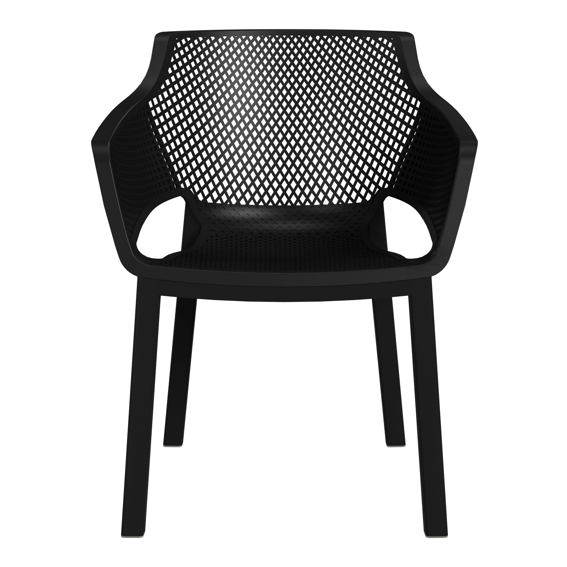 Playa Outdoor Modern Stackable Plastic Resin Patio Dining Armchair (Set of 4)