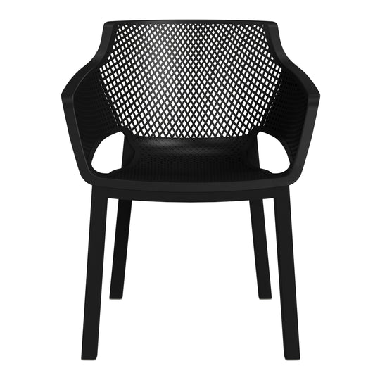 Playa Outdoor Modern Stackable Plastic Resin Patio Dining Armchair (Set of 4)
