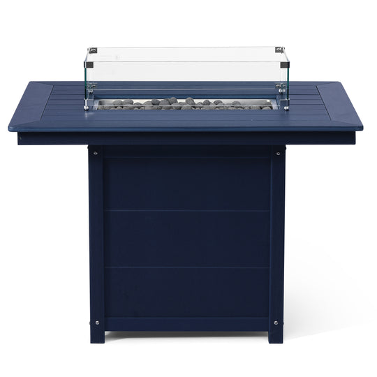 Helios 46" Modern Outdoor Patio Gas Propane Rectangular Fire Pit Table
