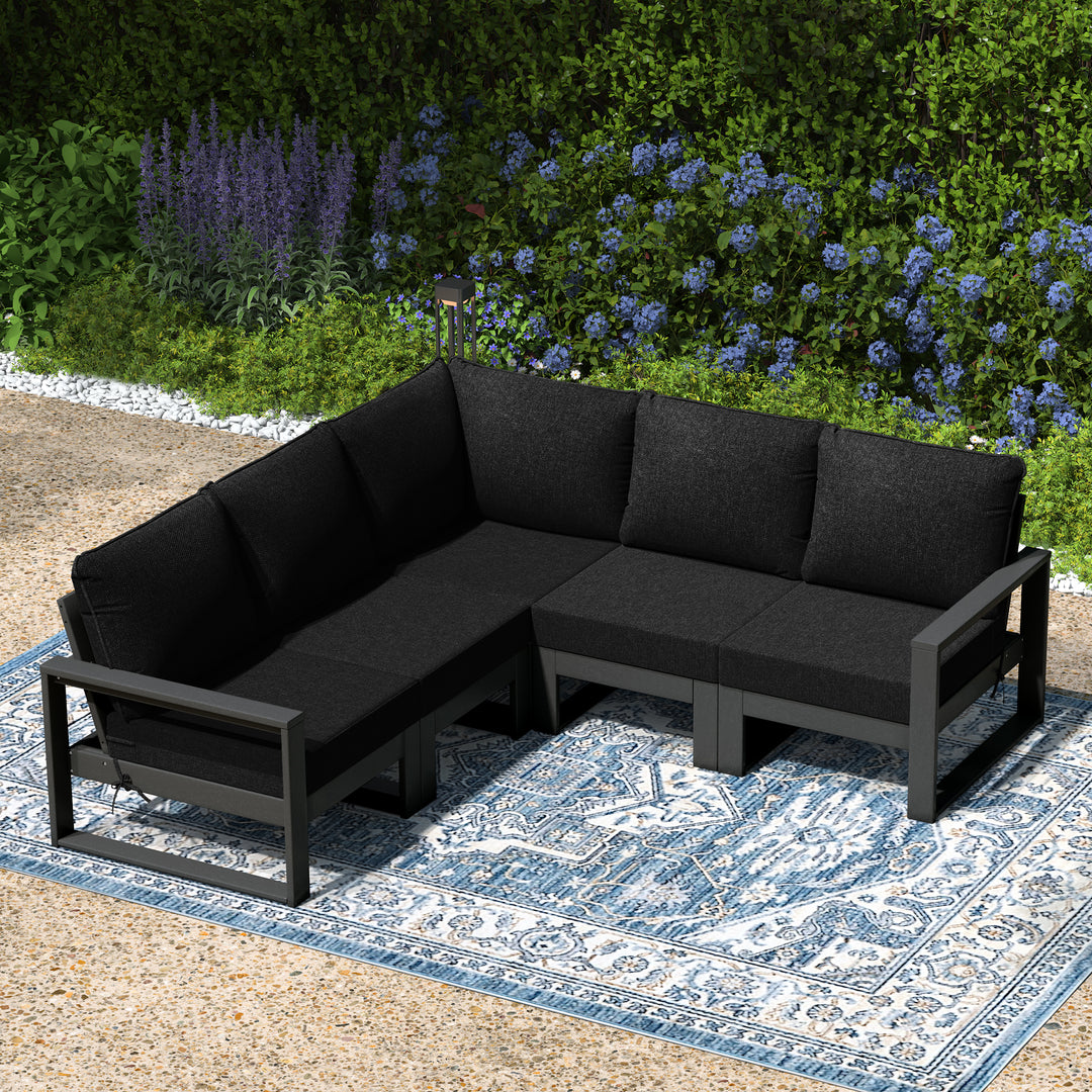 Montara 5-Piece Outdoor Patio Corner Sectional Sofa Conversation Set