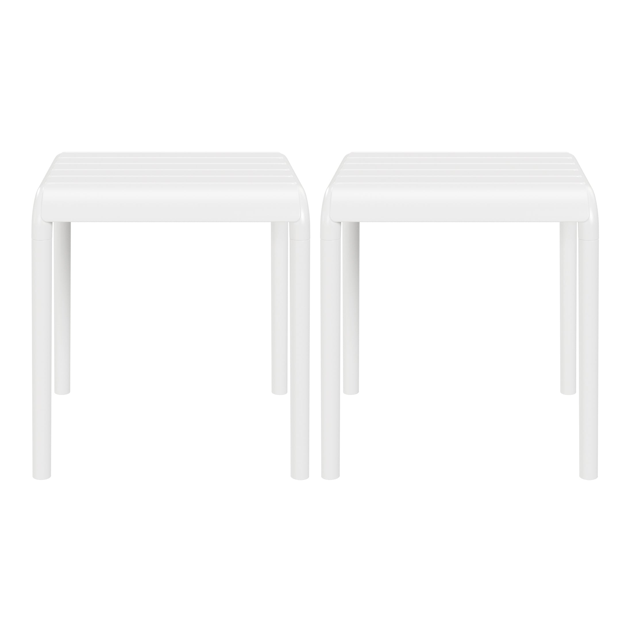 Playa Plastic Modern Outdoor Patio Accent Side Tables (Set of 2)