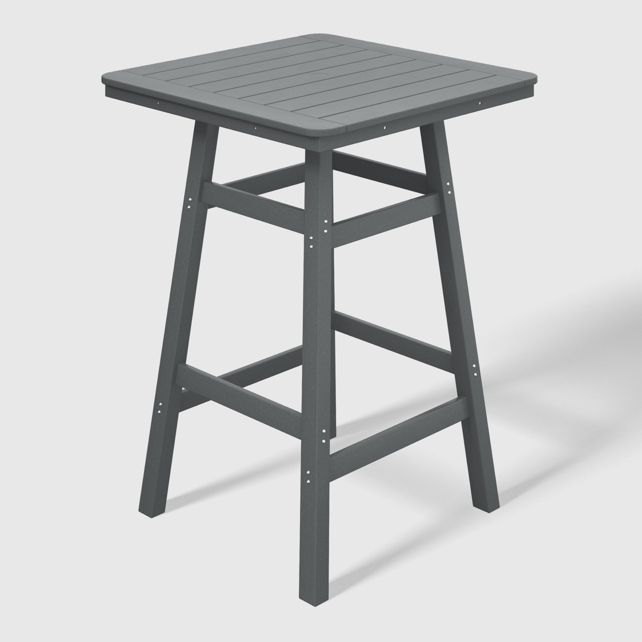 Malibu 30" Square Outdoor Patio Bistro Bar Table With Umbrella Hole