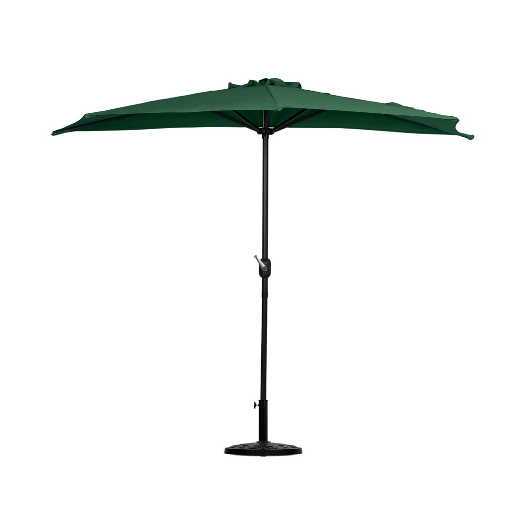 Aiden 9 Ft Outdoor Patio Half Market Umbrella with Half Base