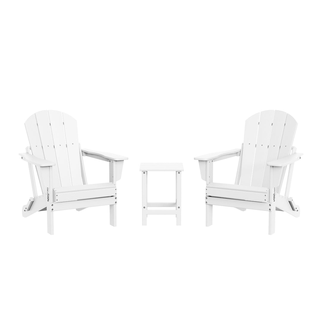 Malibu 3-Piece set Outdoor / Patio Poly Adirondack chair set with a side table ( 2 seater )