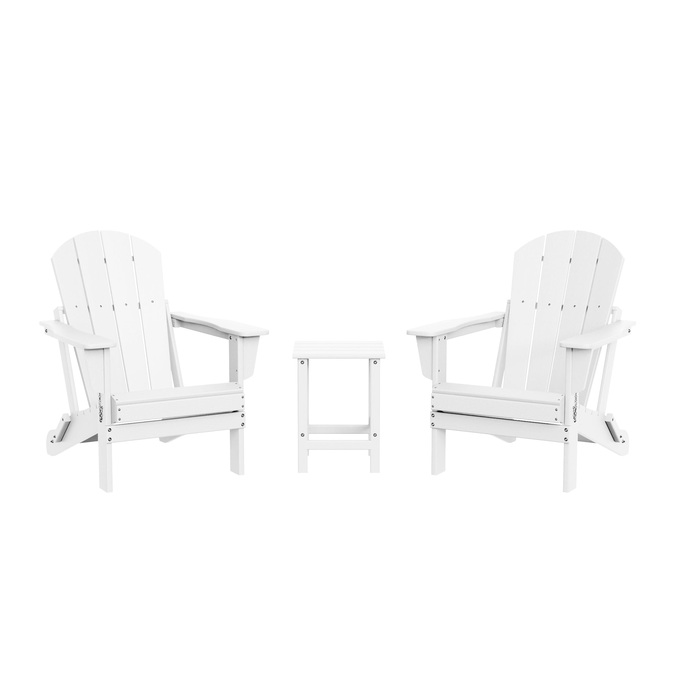 Malibu 3-Piece set Outdoor / Patio Poly Adirondack chair set with a side table ( 2 seater )