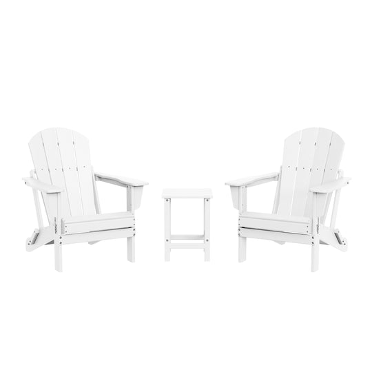 Malibu 3-Piece set Outdoor / Patio Poly Adirondack chair set with a side table ( 2 seater )