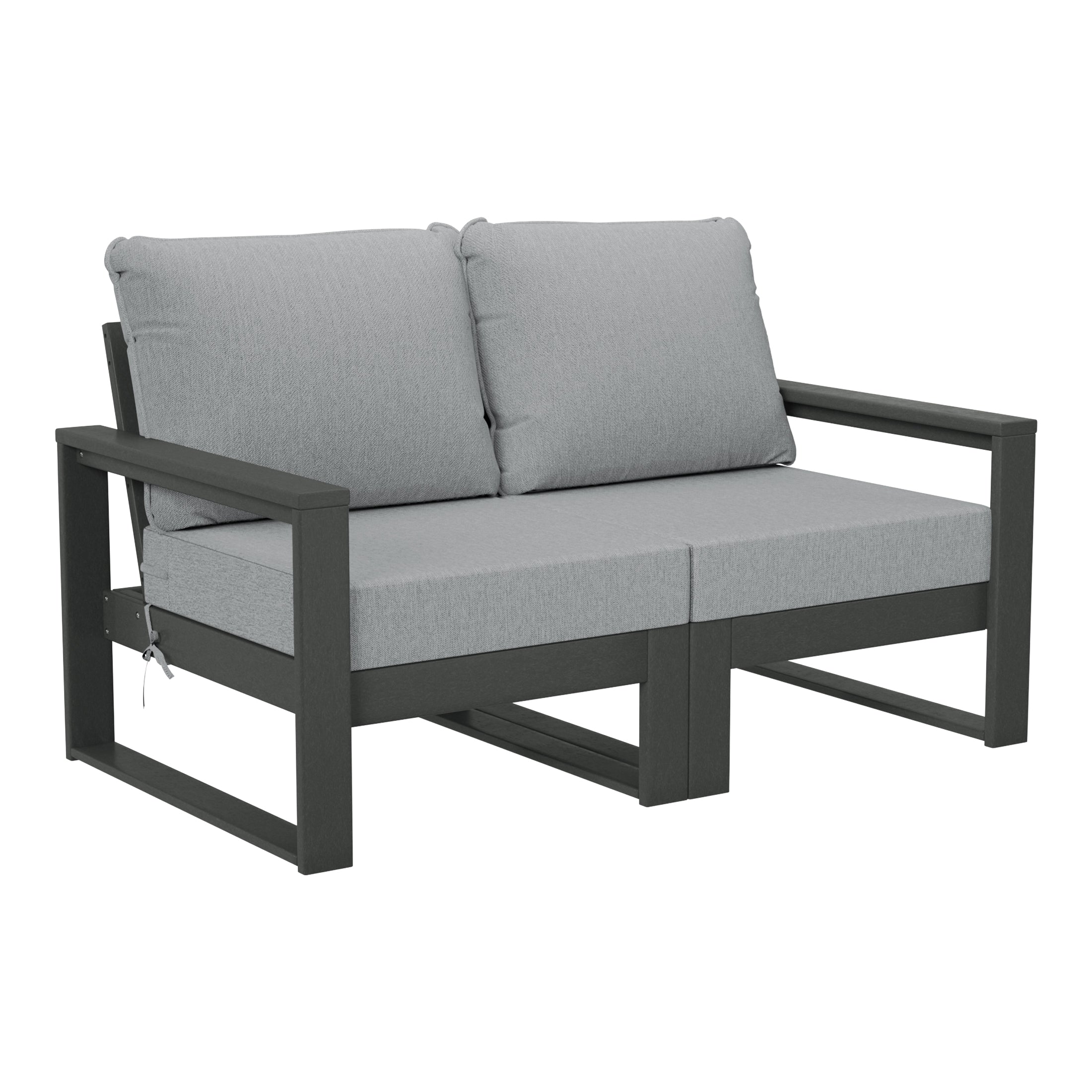 Montara Outdoor HDPE All-Weather Modern Patio Loveseat with Waterproof Cushions