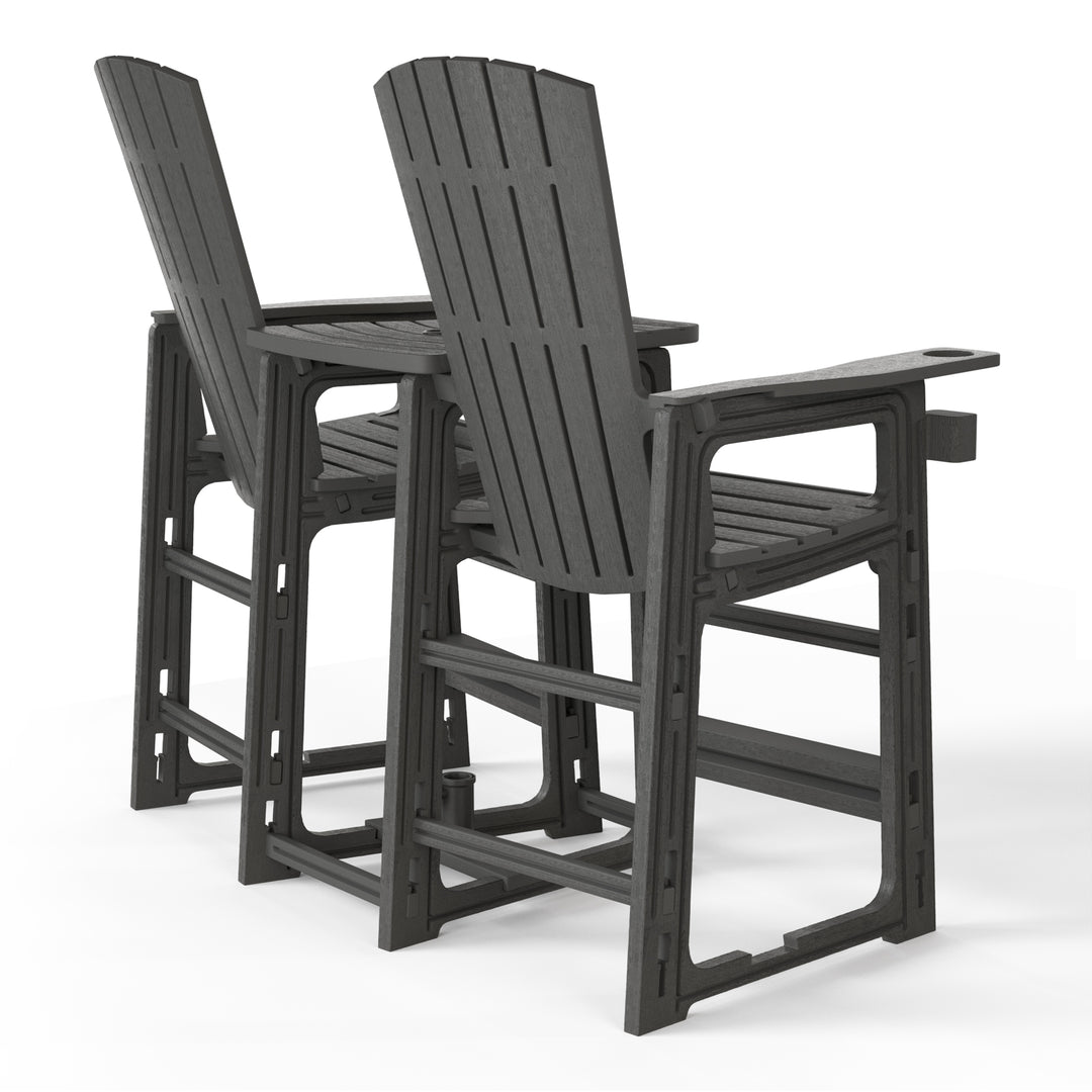 Azura Outdoor Tall Adirondack Chairs With Connecting Table Tray (Set of 2)
