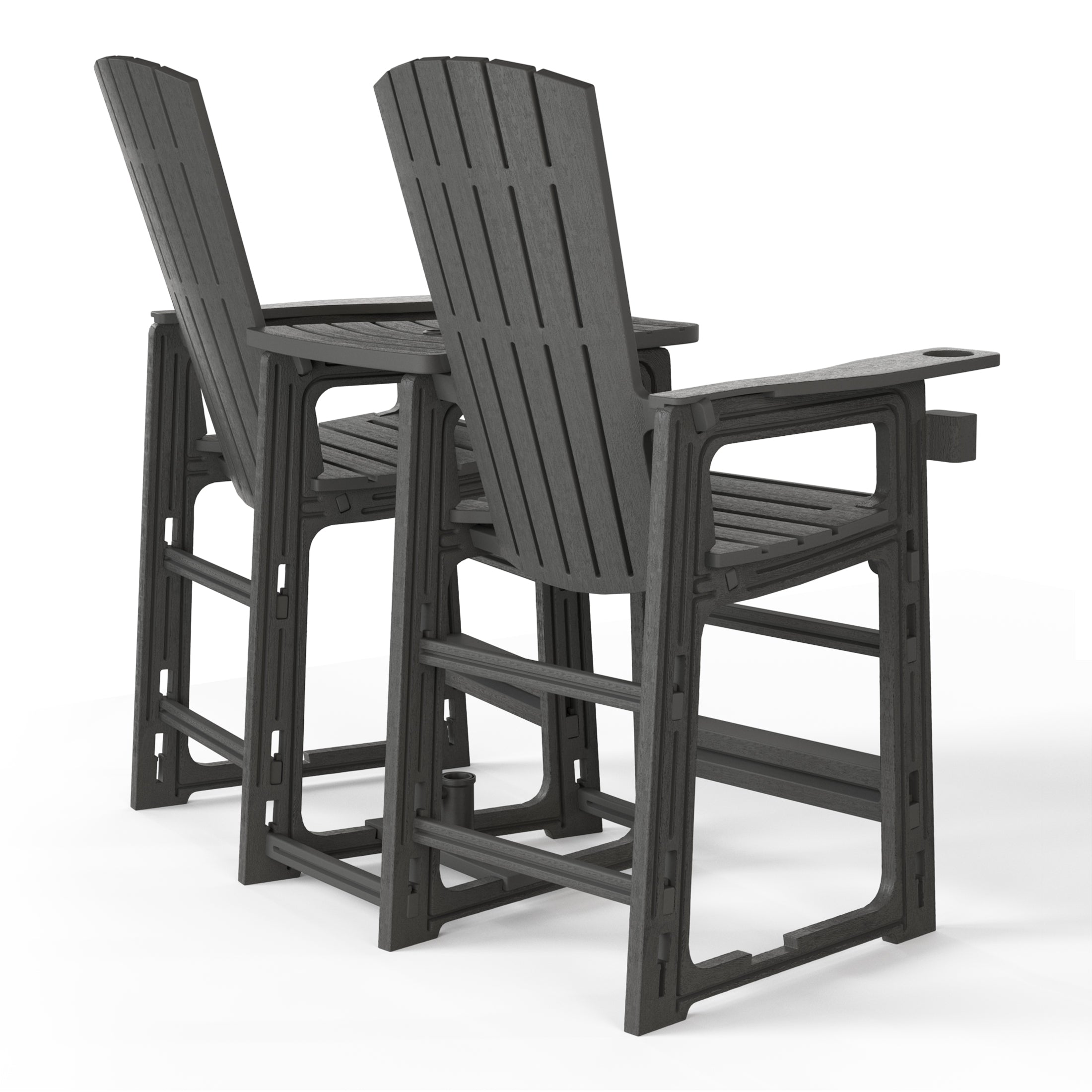 Azura Outdoor Tall Adirondack Chairs With Connecting Table Tray (Set of 2)