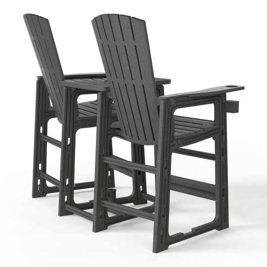 Azura Outdoor Tall Adirondack Chairs With Connecting Table Tray (Set of 2)