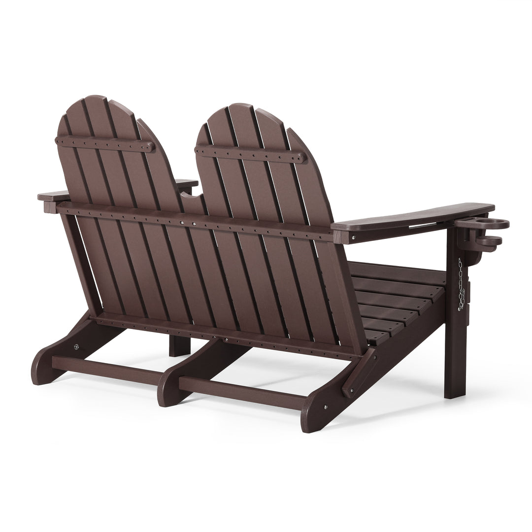 St. Augustine Outdoor Patio 49" HDPE Folding Adirondack Garden Bench