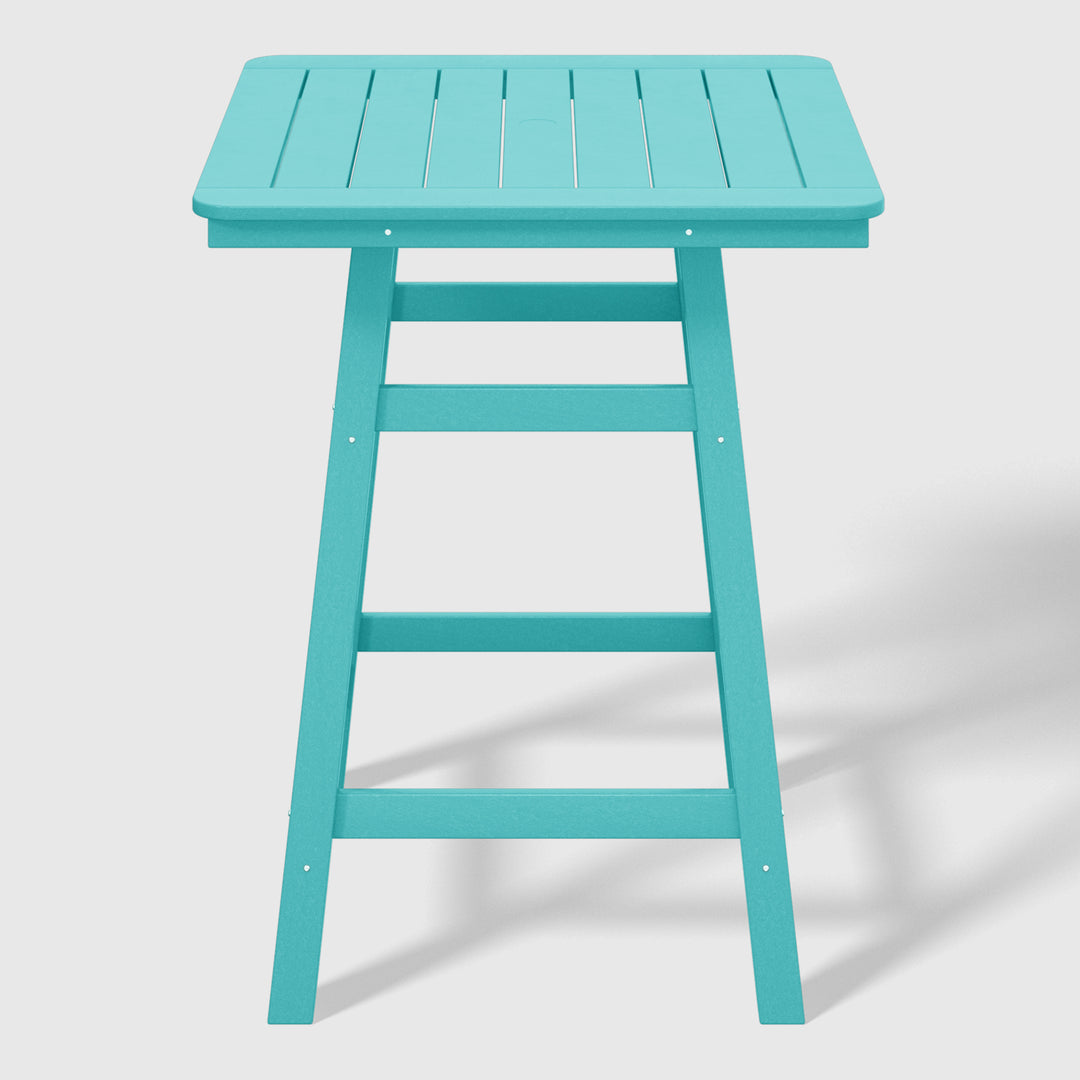 Malibu 30" Square Outdoor Patio Counter High Bistro Bar Table With Umbrella Hole