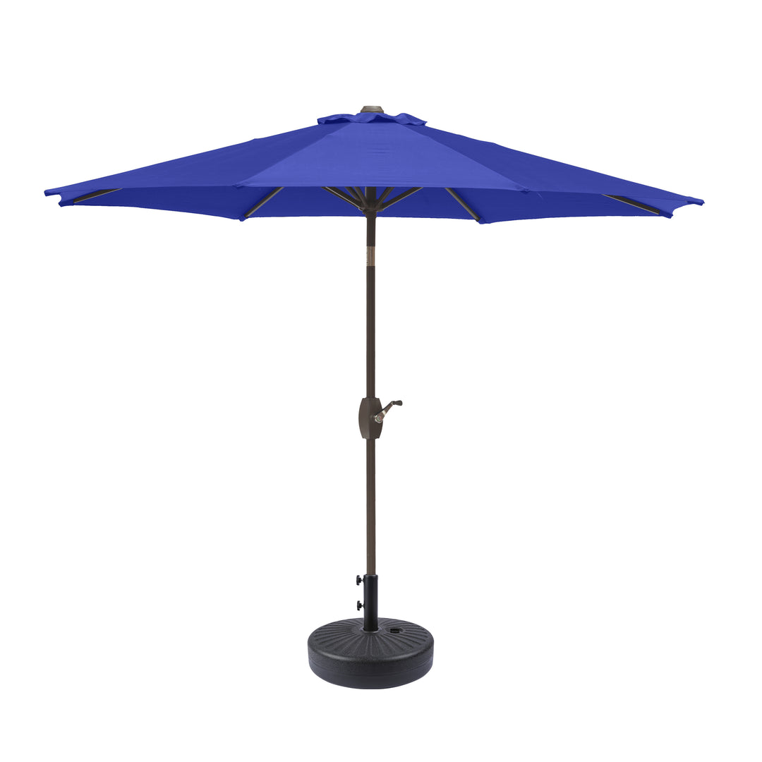 Paolo 9 ft. Patio Umbrella with Black Round Weight Base Kit