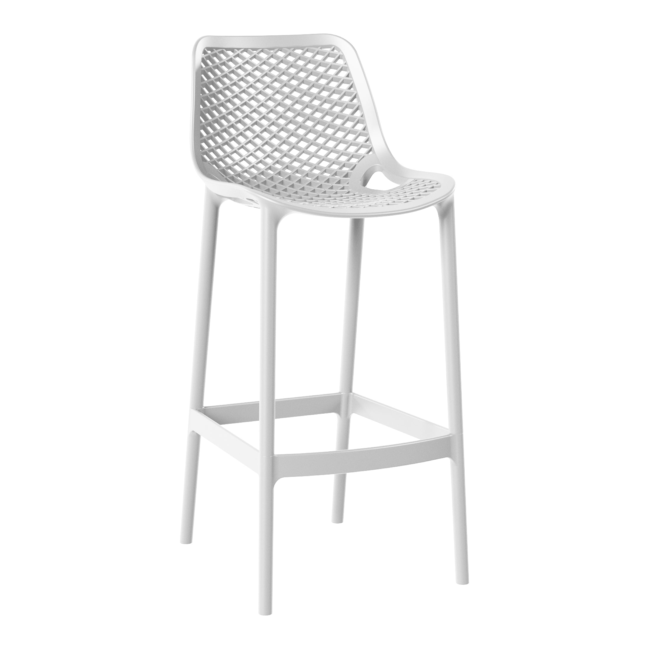 Playa 41.75" Outdoor Modern Polypropylene Plastic Patio Bar Height Stools (Set of 2)
