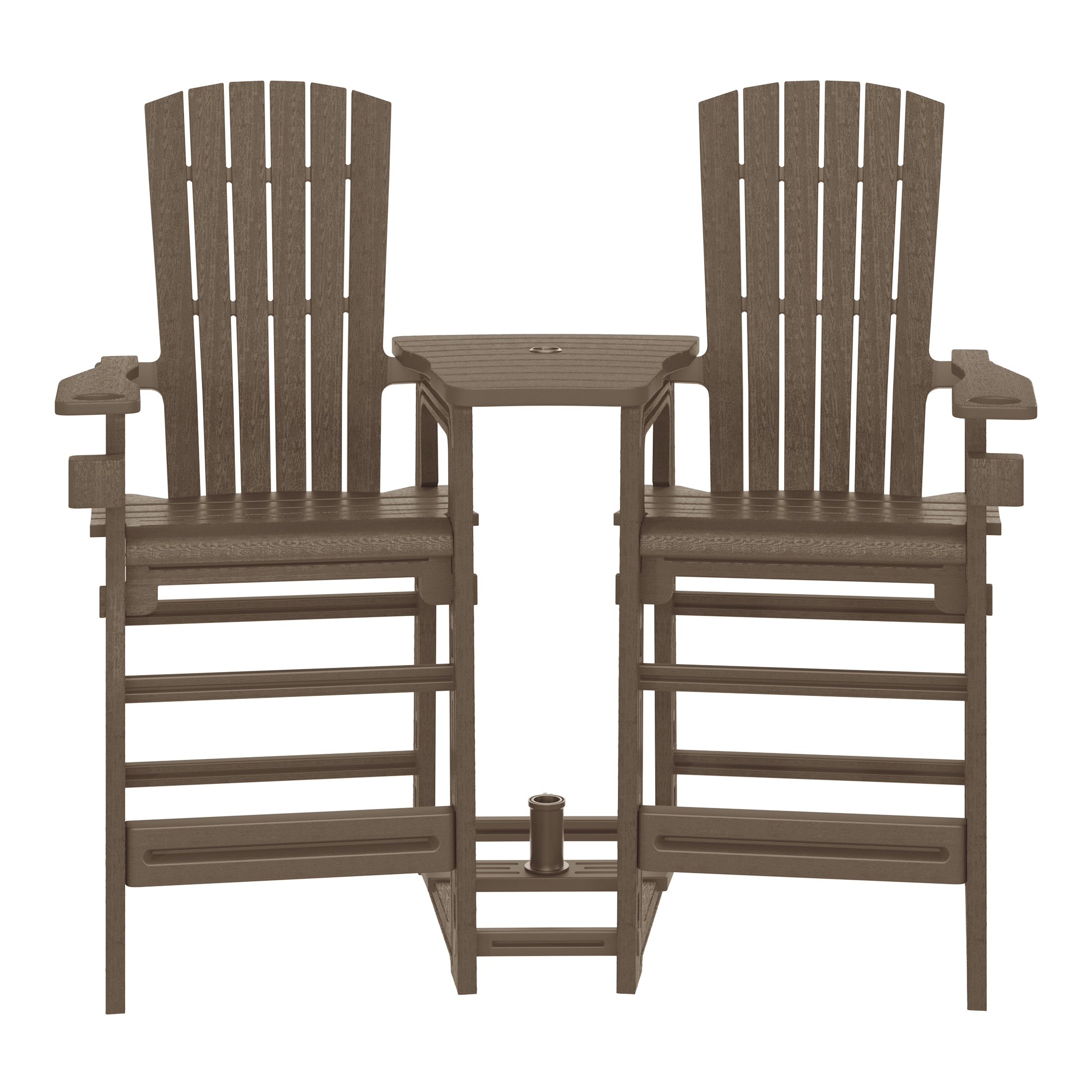 Azura Outdoor Tall Adirondack Chairs With Connecting Table Tray (Set of 2)