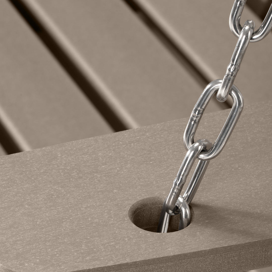 St. Augustine 4ft Outdoor HDPE Poly Farmhouse Hanging Porch Swing With Cup Holders