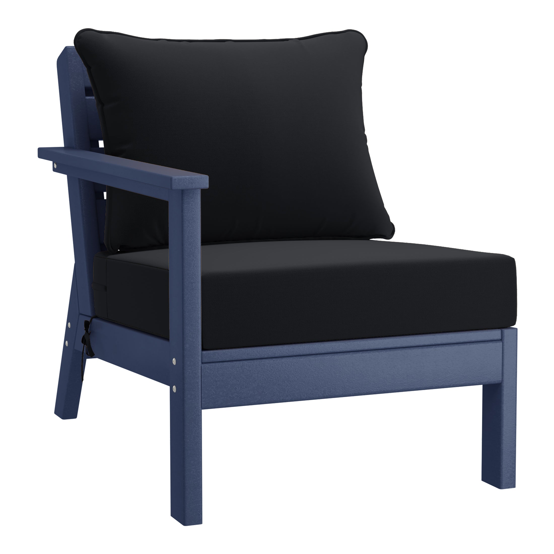Avalon Outdoor 6-Piece Modular Sectional Patio Furniture Sofa Set in Navy Blue Frame