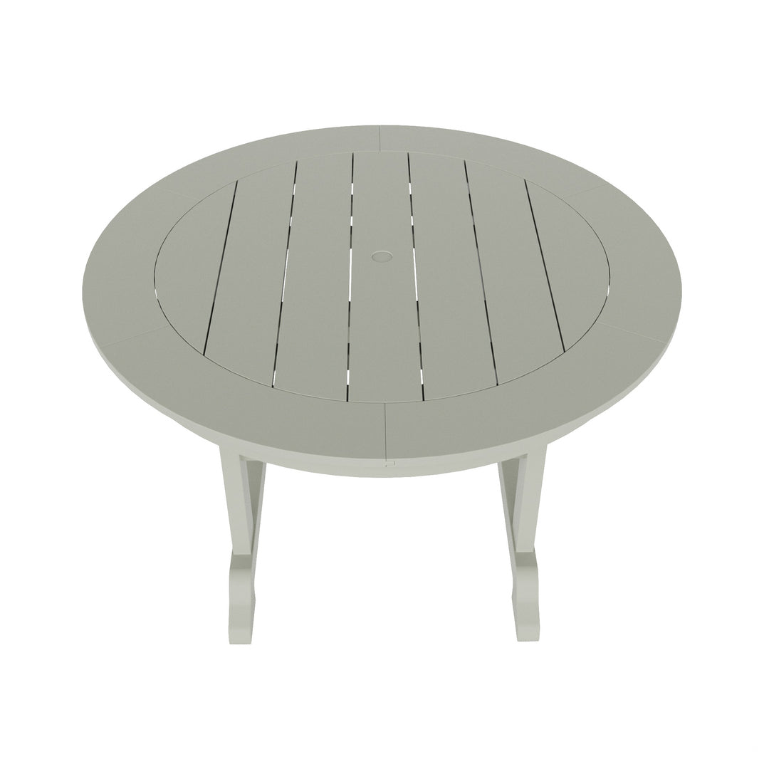 Malibu 5-Piece HDPE Round Patio Dining Table Set with Foldable Chairs