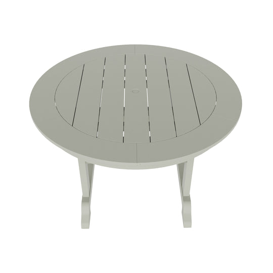 Malibu 5-Piece HDPE Round Patio Dining Table Set with Foldable Chairs