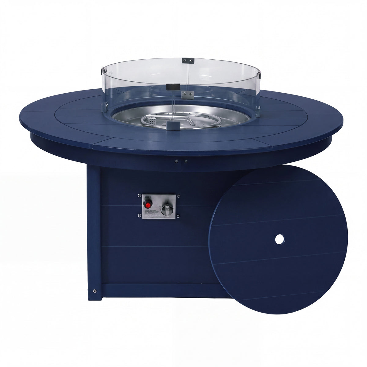 Helios 47" Modern Outdoor 55,000 BTU Patio Propane Round Fire Pit Table