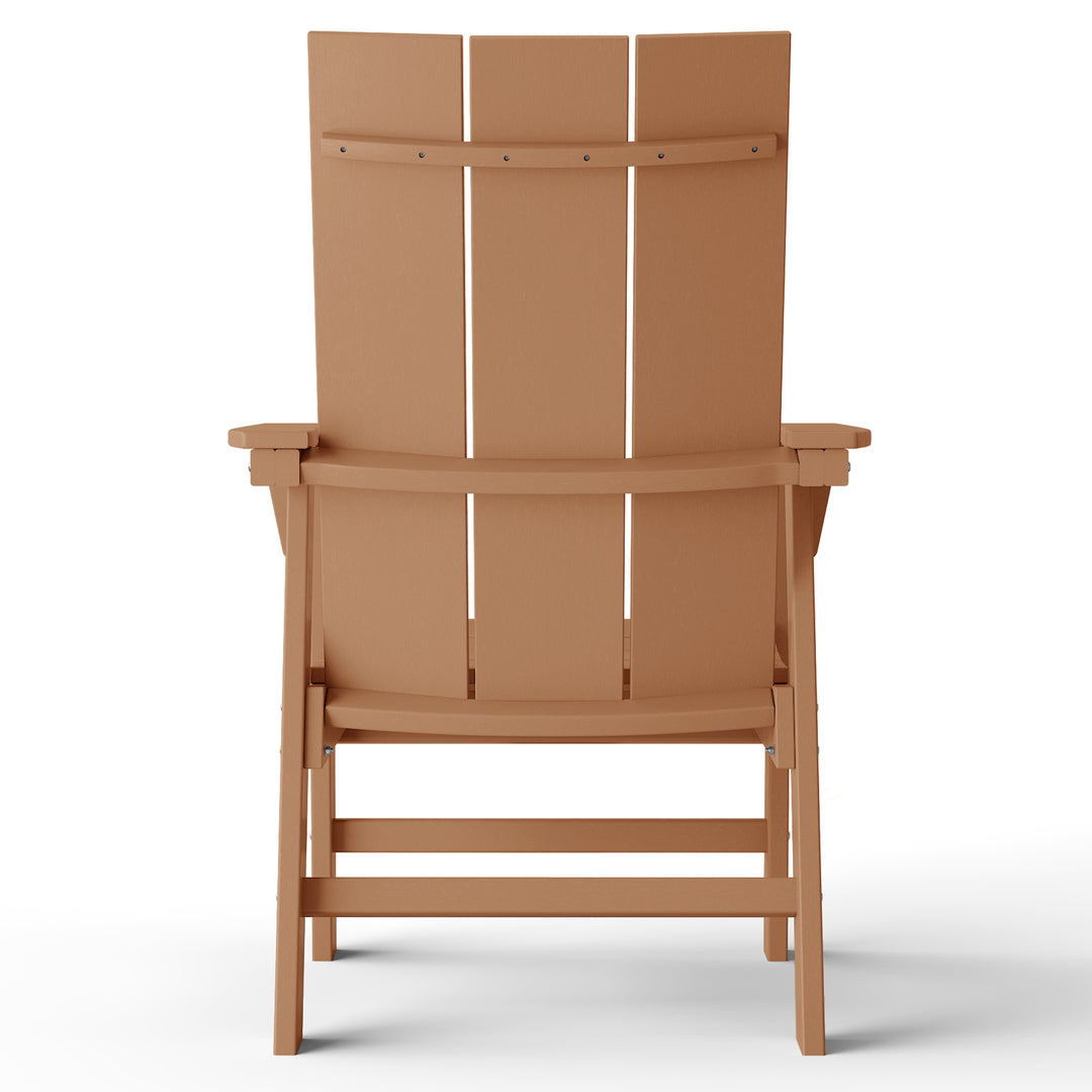 Ashore Outdoor Patio HDPE Plastic Modern Adirondack Dining Chair