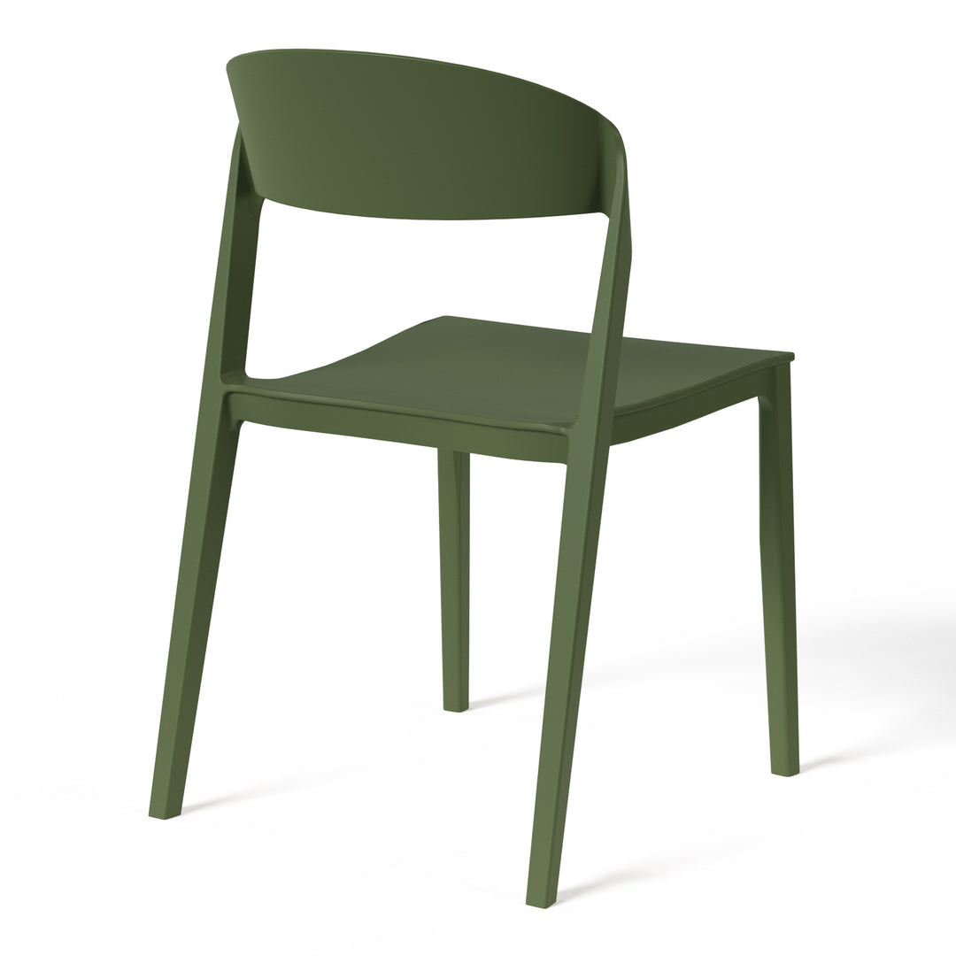 Playa Outdoor Modern Stackable Plastic Patio Bistro Dining Side Chairs (Set of 2)