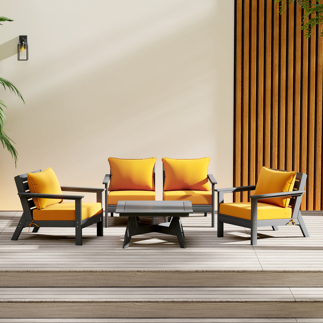 Avalon Outdoor 5-Piece Modular Sectional Patio Furniture Sofa Set