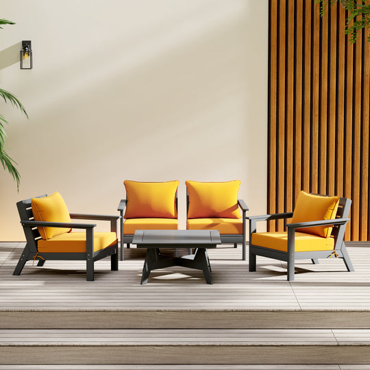 Avalon Outdoor 5-Piece Modular Sectional Patio Furniture Sofa Set