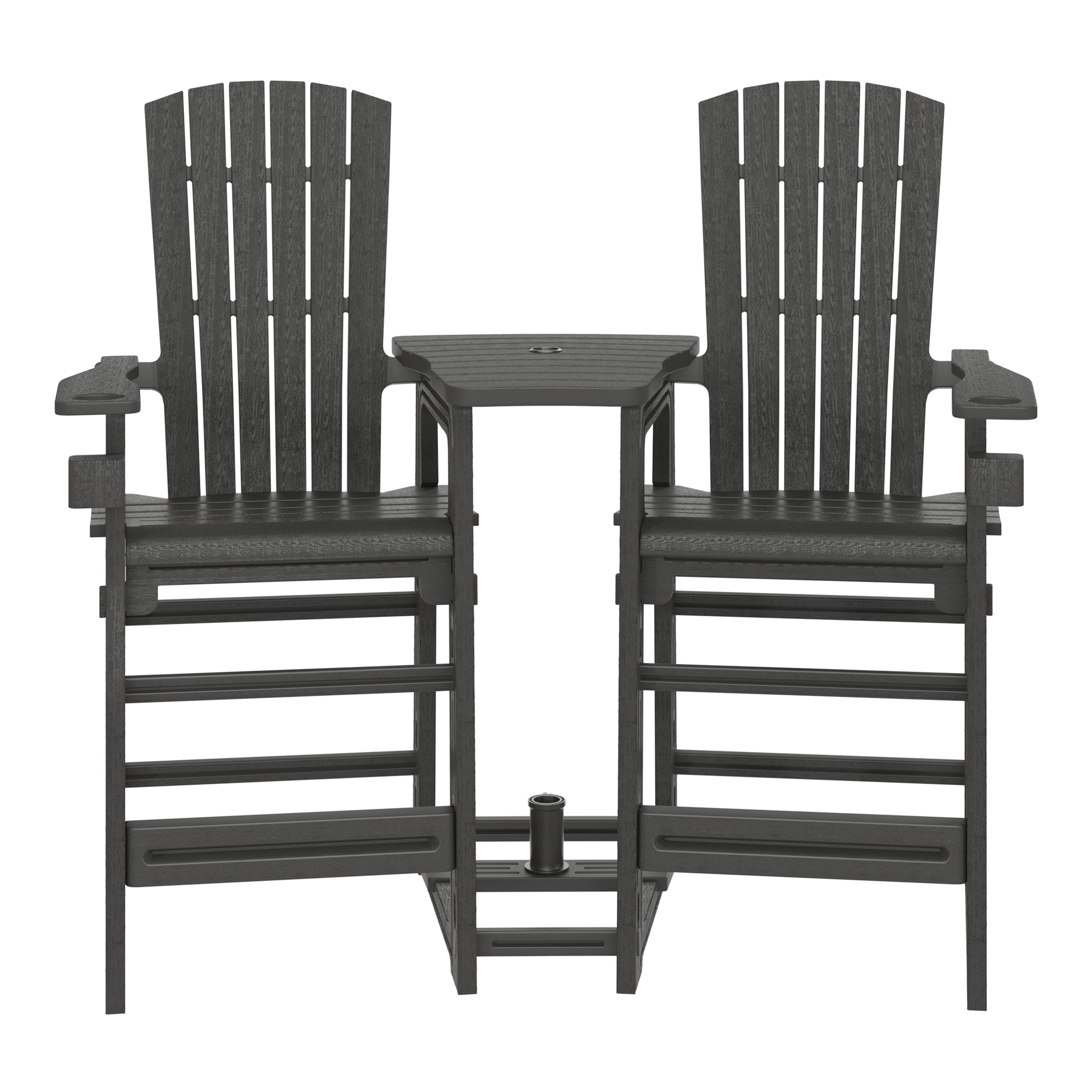 Azura Outdoor Tall Adirondack Chairs With Connecting Table Tray (Set of 2)