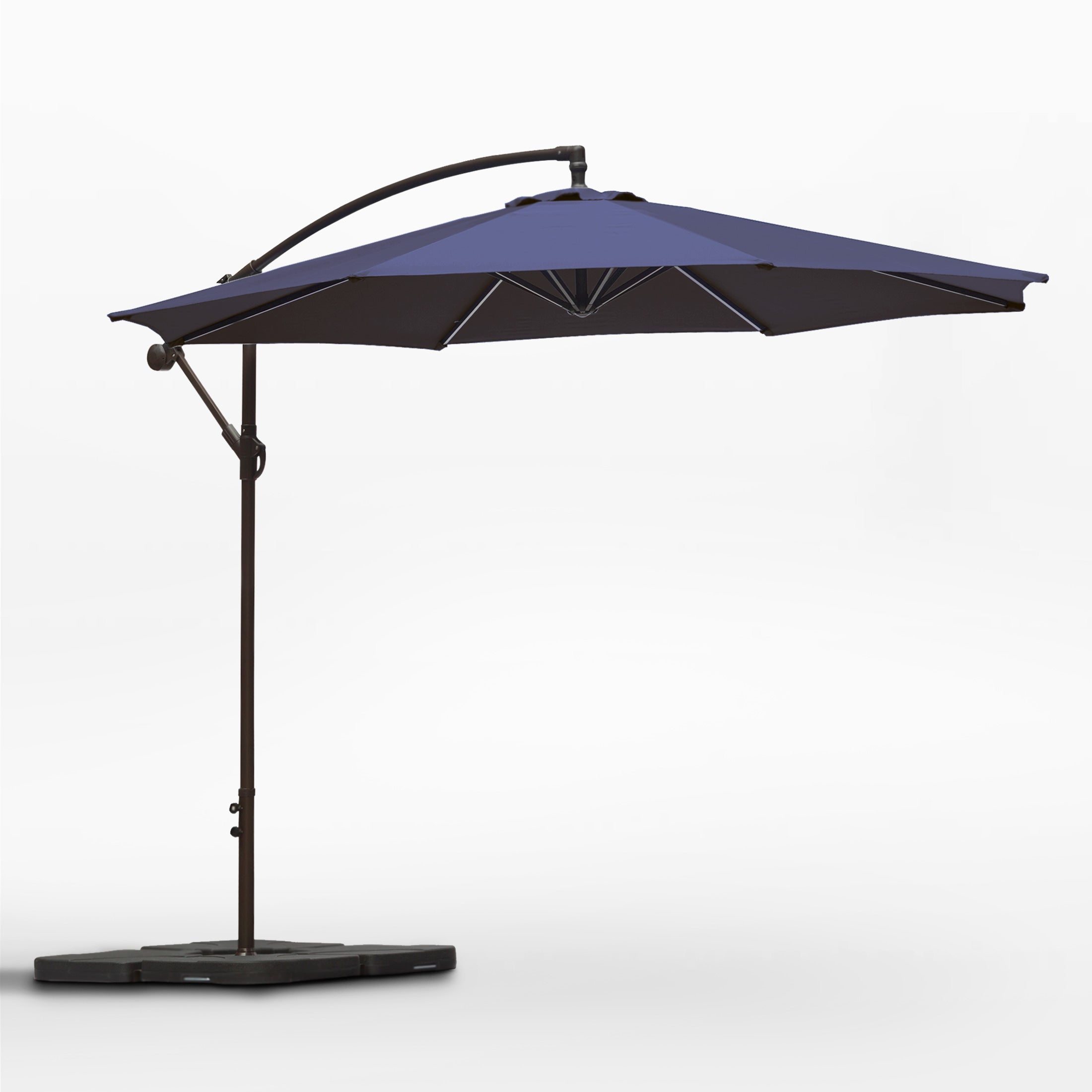 Julia 10 ft. Outdoor / Patio Cantilever Hanging Umbrella with weight base kit