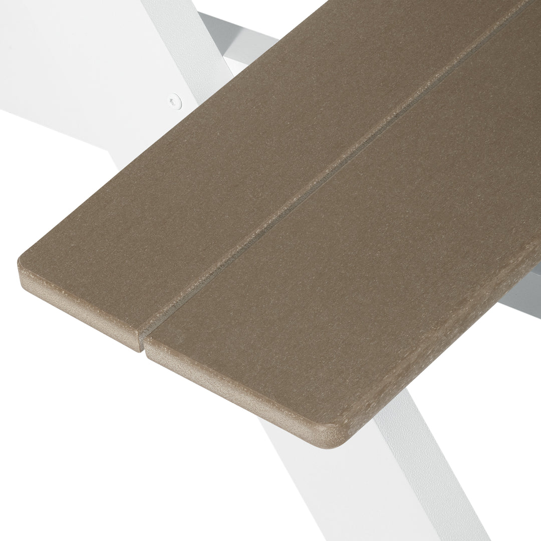 Greenville Outdoor 70" HDPE Plastic Picnic Table Bench With Umbrella Hole