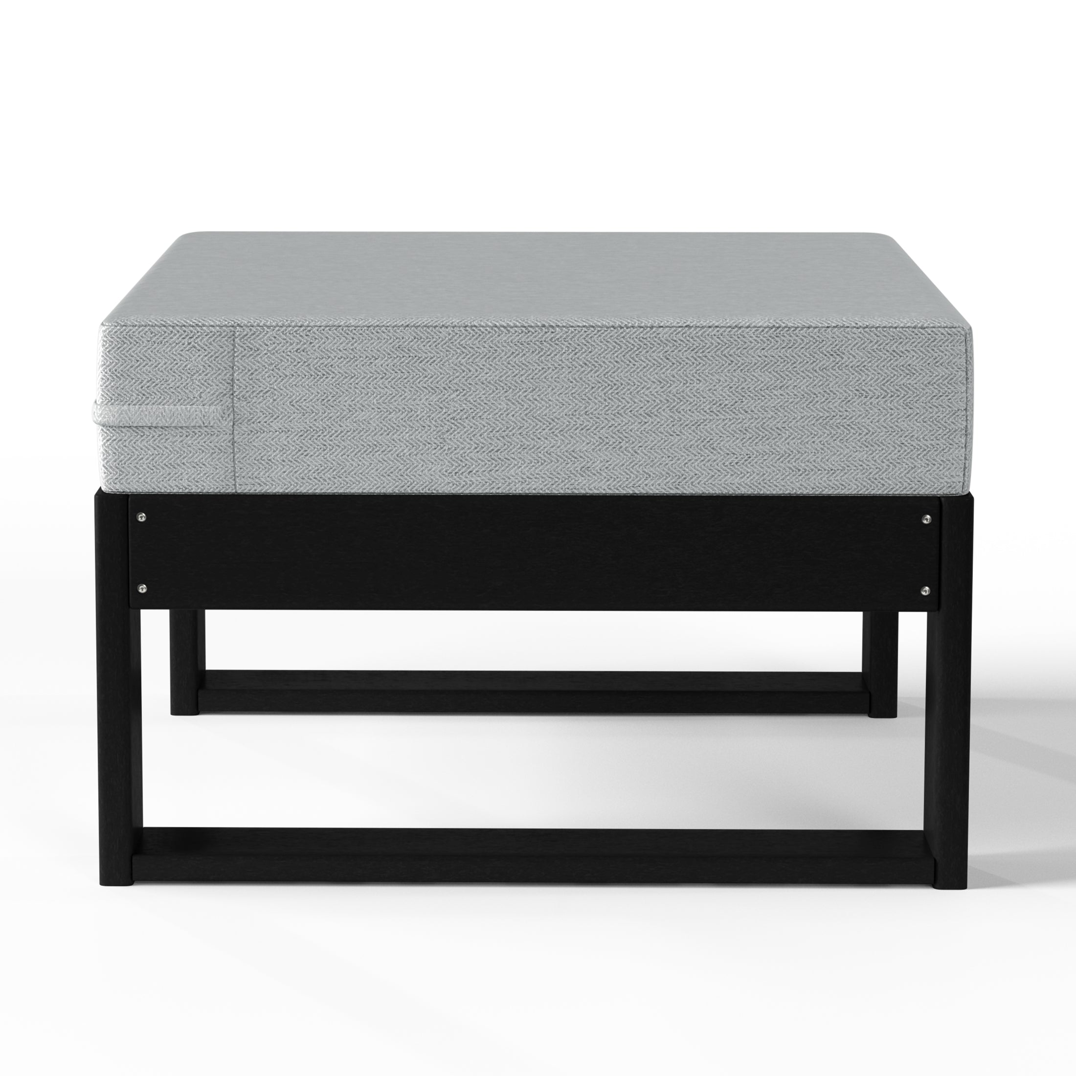 Montara Outdoor HDPE Patio Ottoman with Waterproof Olefin Cushions