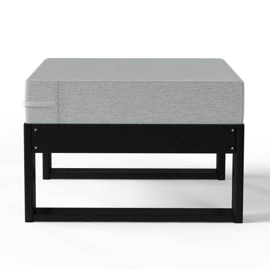 Montara Outdoor HDPE Patio Ottoman with Waterproof Olefin Cushions