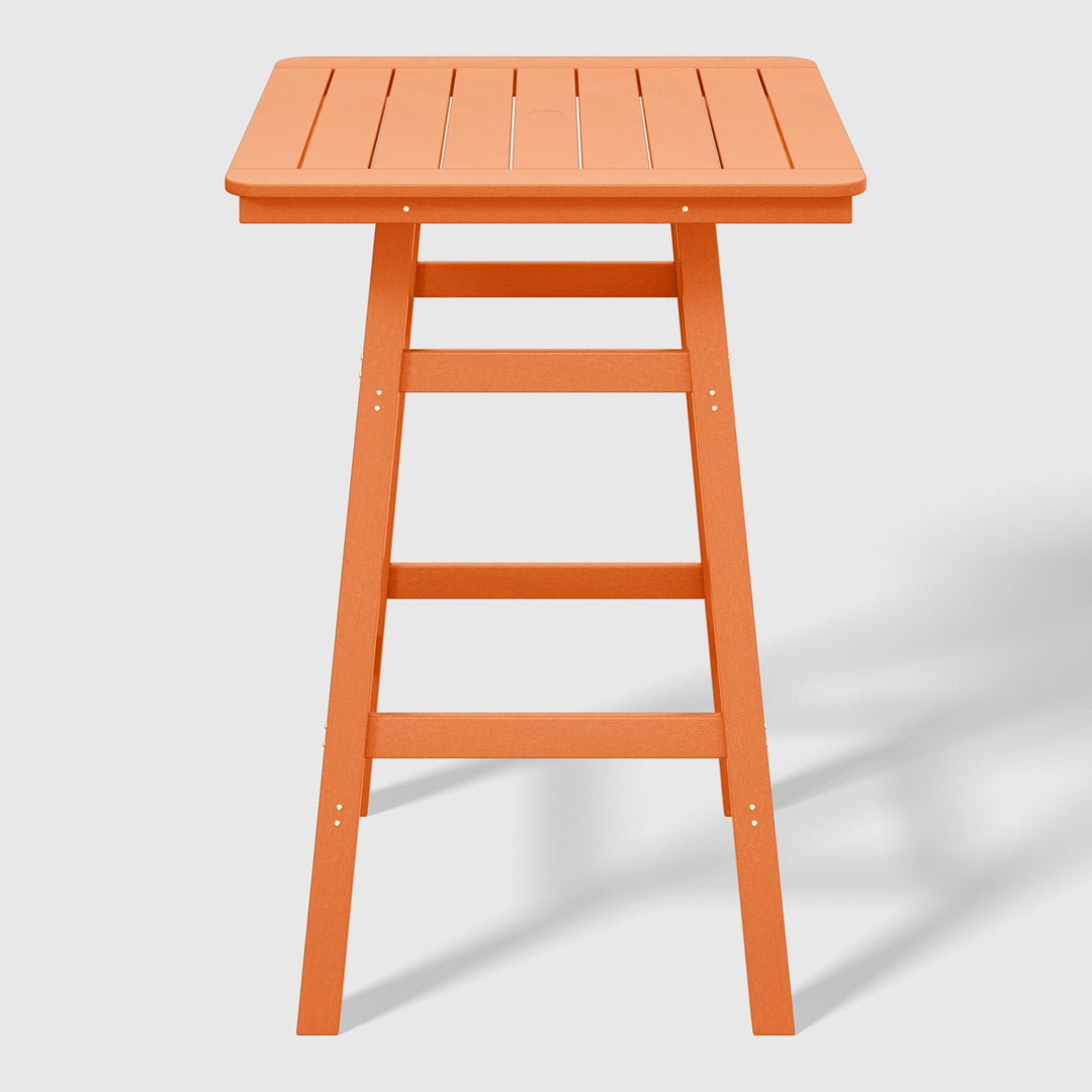 Malibu 30" Square Outdoor Patio Bistro Bar Table With Umbrella Hole