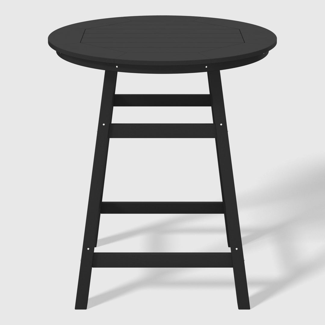 Malibu 5-Piece HDPE Outdoor Patio Dining Bar Bistro Table Set with Counter High Round Bar Stools