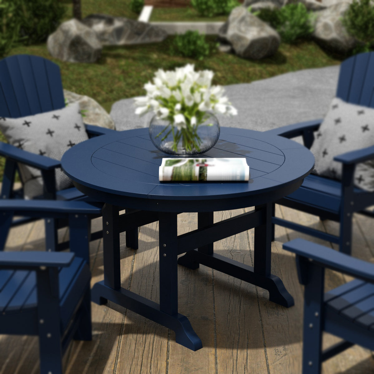 Malibu 47" Outdoor Patio Round Dining Table