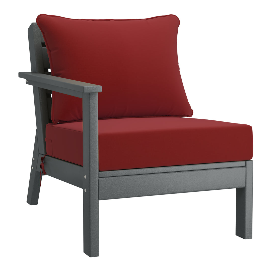 Avalon Outdoor Patio HDPE Sectional Sofa with Patio Cushions
