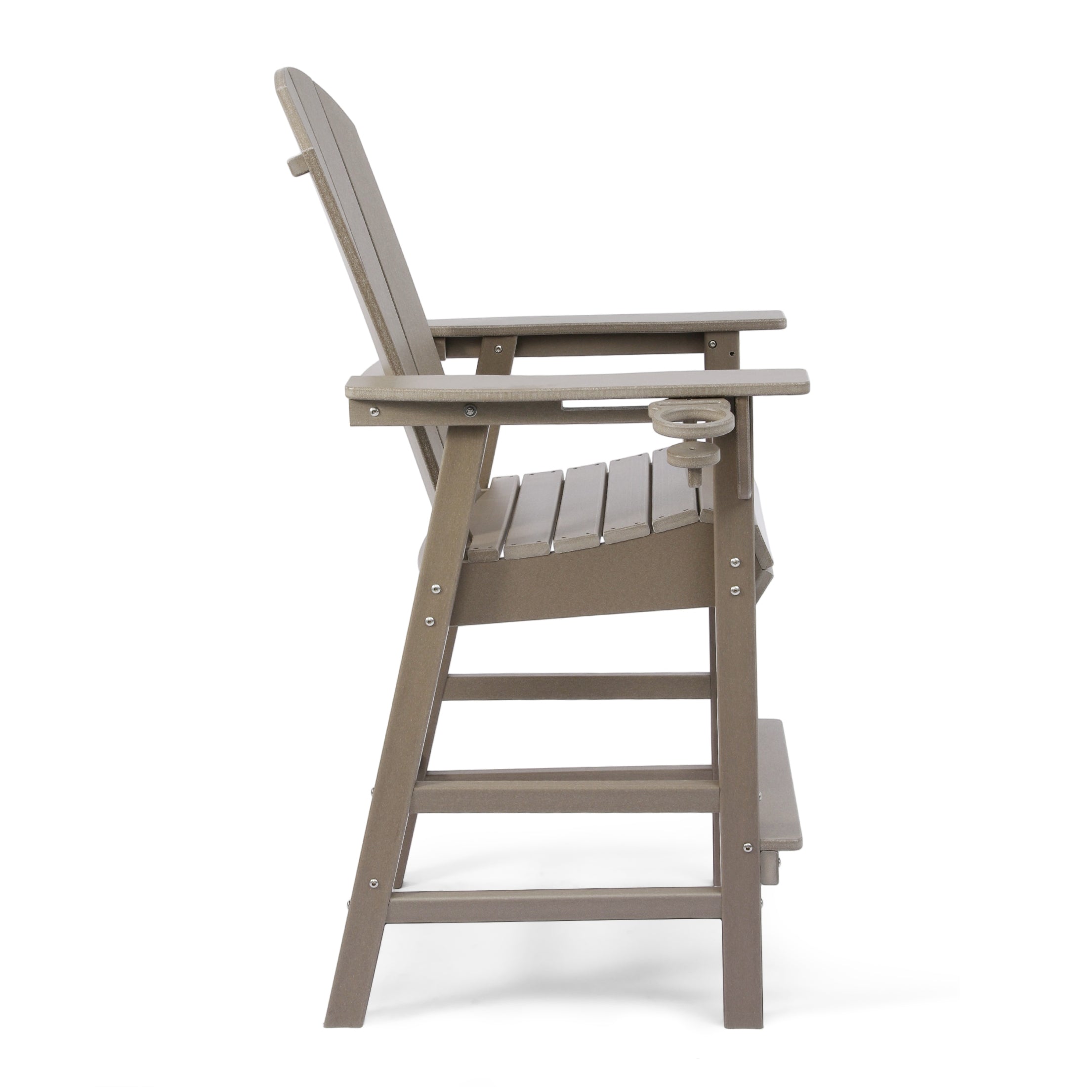 Malibu Outdoor HDPE Tall Adirondack Bar Height Chair With Cup Holder