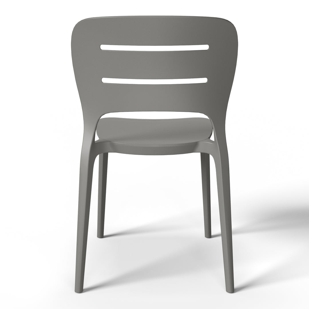Playa Outdoor Modern Stackable Plastic Patio Dining Side Chairs (Set of 4)