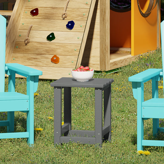Malibu Kids Outdoor Patio Furniture HDPE Adirondack Square Side Table