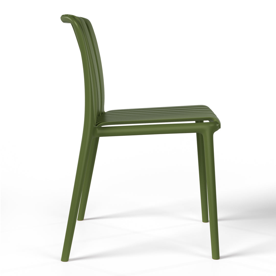 Playa Outdoor Stackable Polypropylene Plastic Dining Side Chairs (Set of 2)