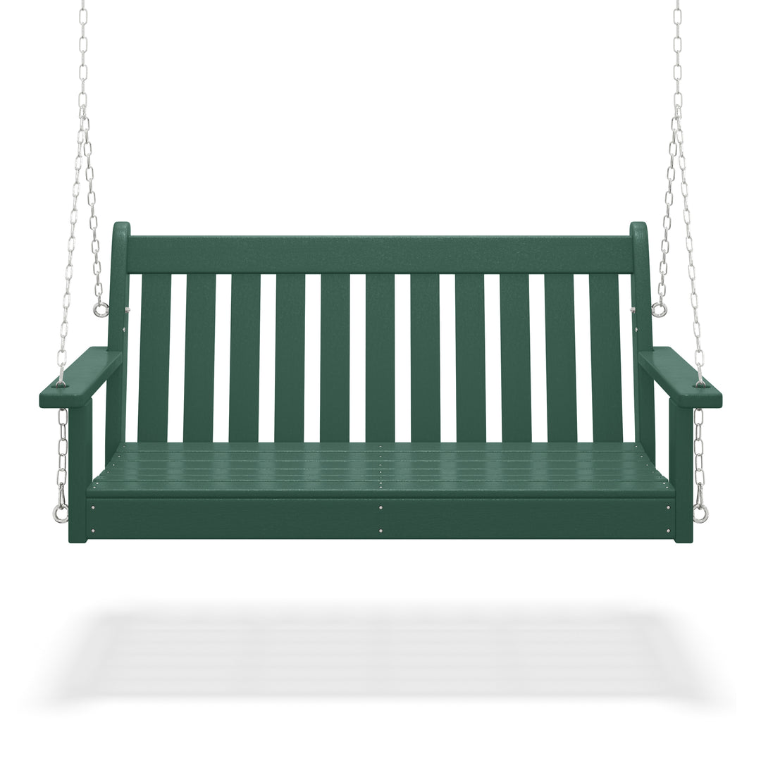 Malibu Outdoor Patio HDPE Hanging Front Porch Swing Bench