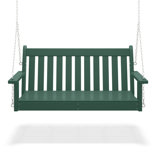 Malibu Outdoor Patio HDPE Hanging Front Porch Swing Bench
