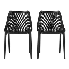 Playa Outdoor Stackable Modern Plastic Dining Chairs (Set of 2)